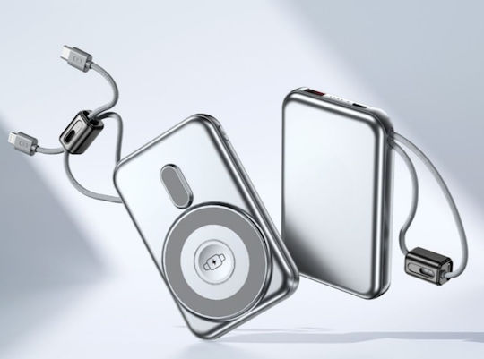 Power Bank 10000mAh 15W With USB-A Output Port And USB-C Output Port Quick Charge 3.0 Silver view 9