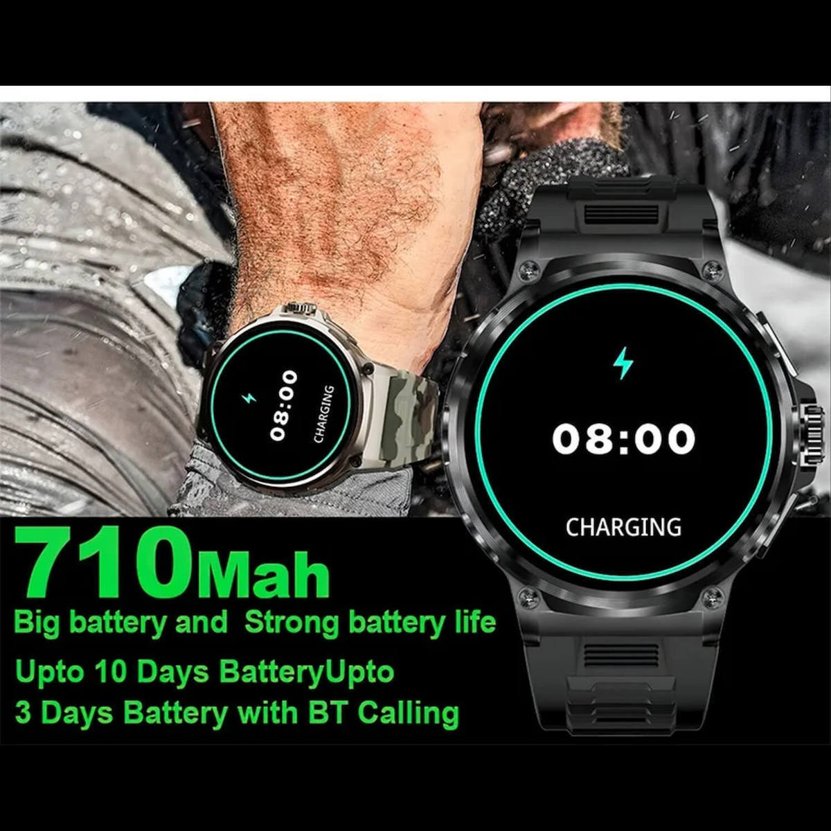 Smartwatch Microwear V69 Black Silicone view 3