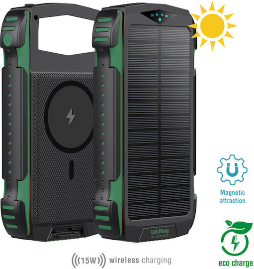 4Smarts Rugged TitanPack UltiMag Solar Power Bank 20000mAh with 2 USB-A Ports and USB-C Port Black view 3