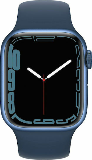 Apple Watch Series 7 Aluminium 45mm Waterproof with Heart Rate Monitor (Blue)