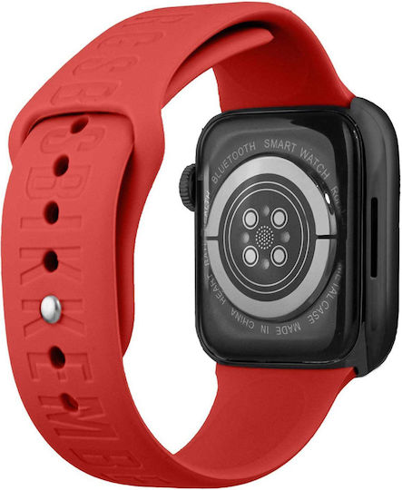 Bikkembergs BK14 Small Aluminium Smartwatch with Heart Rate Monitor (Red Silicone Strap) view 3