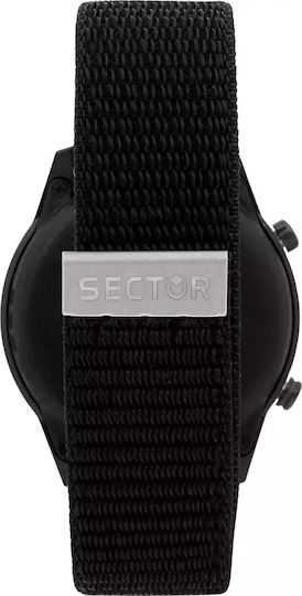 Sector S-02 46mm Smartwatch with Heart Rate Monitor (Black Fabric Strap) view 3
