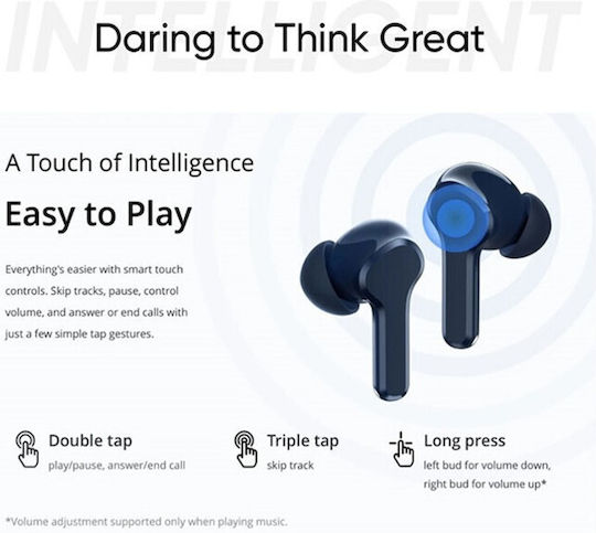 Realme Buds T100 Bluetooth Handsfree Earphones with Sweat Resistance and Charging Case Blue vue 9