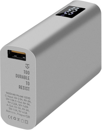 Tactical EDC Brick Power Bank 9600mAh 22.5W with USB-A Port and USB-C Port Silver view 5