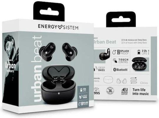 Energy Sistem Urban Beat In-ear Bluetooth Handsfree Earphones with Sweat Resistance and Charging Case Black view 4