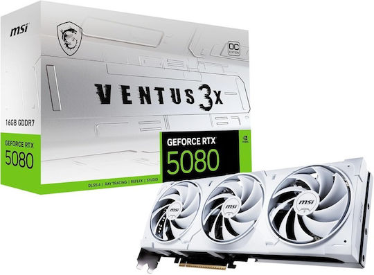 MSI GeForce RTX 5080 16GB GDDR7 Ventus 3X OC White Graphics Card view 1