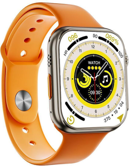 XO M8 Mini Smartwatch with Heart Rate Monitor (Orange) view 3