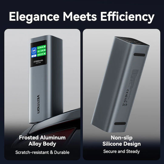 Vention FKE Power Bank 27000mAh 140W with USB-A Port and 2 USB-C Ports Gray vista 6