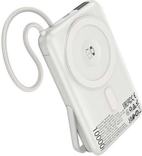 Hoco Q43 MagSafe Power Bank 10000mAh 20W Power Delivery White vue 2