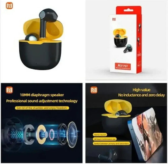 Moin Max Air P87 In-ear Bluetooth Handsfree Earphones with Charging Case Black view 3