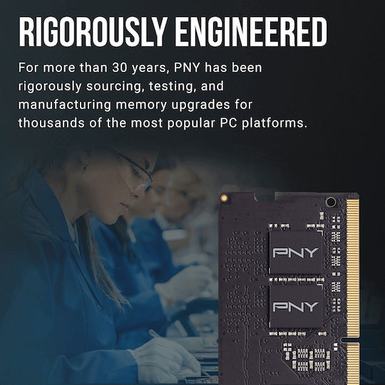 PNY Performance 8GB DDR4 RAM with 3200 Speed for Laptop (MN8GSD43200-TB) vista 6