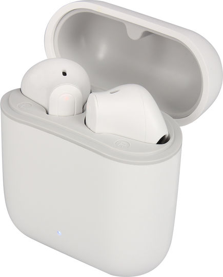 Akashi ALTBUDSBTWH Earbud Bluetooth Handsfree Earphones with Charging Case White view 1