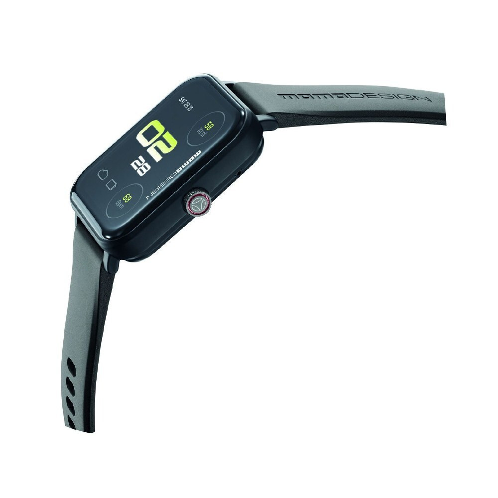 Interphone Stealth Square Smartwatch with Heart Rate Monitor (Black)