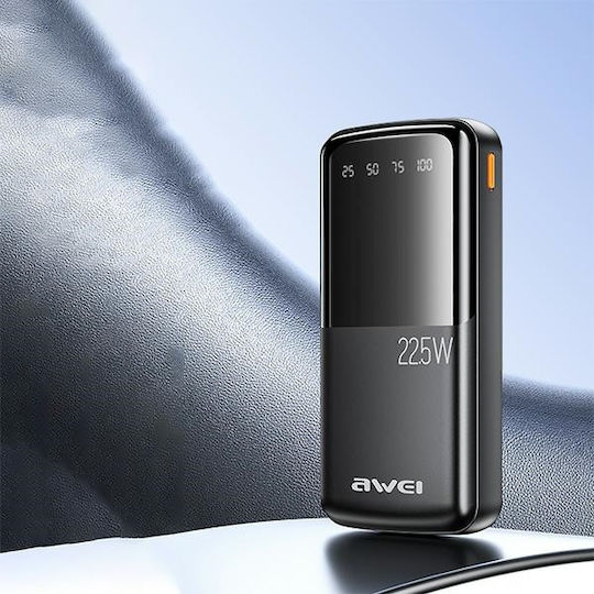 Awei P13K Power Bank 20000mAh 22.5W with 2 USB-A Ports and USB-C Port Black view 6
