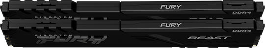 Kingston Fury Beast DDR4 16GB RAM with 2x8GB Modules and Speed 3200 for Desktop KF432C16BBK2/16 view 3