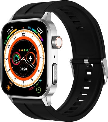 Gt22 1.85 Inch Tft Screen Silicone Band Health Smart Watch Support Bluetooth Call Plateau Blood Oxygen Body Temperature Arrhythmia Ti Heart Rate Monitoring Black Silver view 1