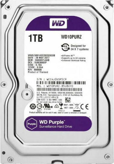 Western Digital Purple 1TB HDD Hard Drive 3.5" SATA III 5400rpm with 64MB Cache for Recorder WD10PURZ view 9