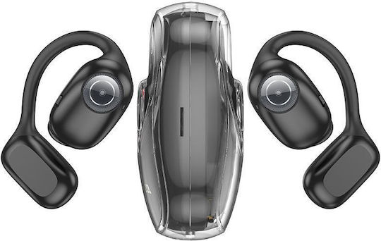 Hoco EA3 Talent Open Ear Bluetooth Handsfree Earphones with Charging Case Black view 2