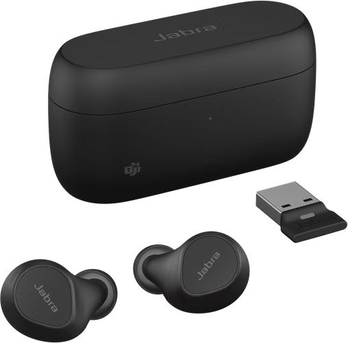 Jabra Evolve2 USB-A MS In-ear Bluetooth Handsfree Earphones with Sweat Resistance and Charging Case Black view 1