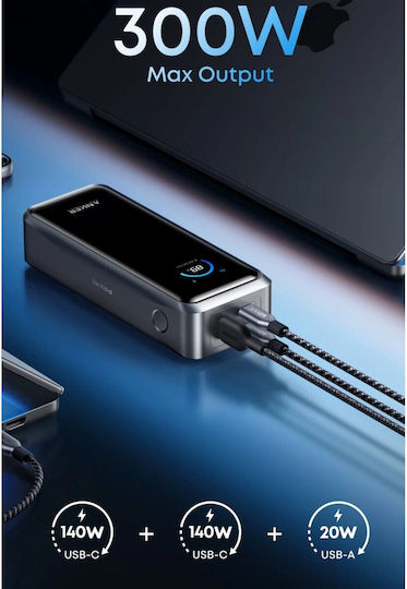 Anker Power Bank 26250mAh 300W with USB-A Port and 2 USB-C Ports Black view 2