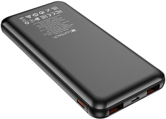 Lamtech Power Bank 10000mAh 22.5W with 2 USB-A Ports and USB-C Port Power Delivery / Quick Charge 3.0 Black vue 5