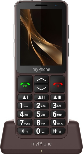 MyPhone Bueno LTE Dual SIM (48MB/128MB) Mobile with Large Buttons (English Menu) Praline Brown view 3