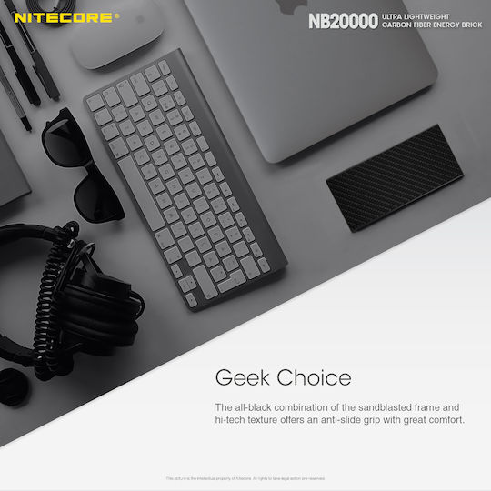 NiteCore NB20000 Power Bank 20000mAh 45W with 2 USB-A Ports and USB-C Port Carbon Fiber view 9