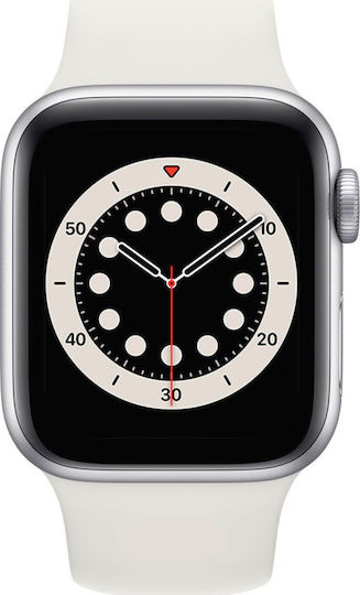 Apple Watch Series 6 Aluminium 44mm Waterproof with Heart Rate Monitor (White)