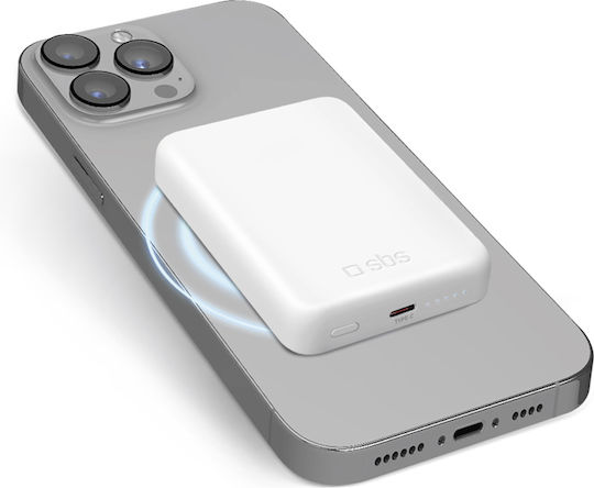 SBS Power Bank 5000mAh with USB-C Port White view 1