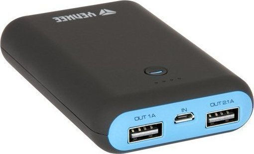 Yenkee YPB 0160 Power Bank 6000mAh with 2 USB-A Ports Black view 2