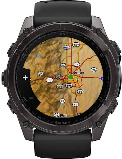 Garmin Fenix 8 Stainless Steel 51mm Waterproof Smartwatch with Heart Rate Monitor (Sapphire, Carbon Grey Dlc With Black/Pebble Grey Silicone Band) view 4