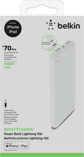 Belkin Boost Charge Lightning Connector Power Bank 10000mAh with 2 USB-A Ports White vue 6