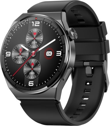 Kt62 1.36 Inch Tft Round Screen Smart Watch Supports Bluetooth Call Blood Oxygen Monitoring Strap:silicone Strap Black view 1