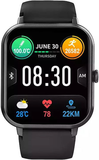 Nubi Zl54 Smart Watch Bluetooth Call Pulse Heart Rate Monitoring Sleep Oxygen Level Notifications Black view 3