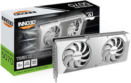 Inno 3D GeForce RTX 5070 12GB GDDR7 Twin X2 OC White Graphics Card view 2
