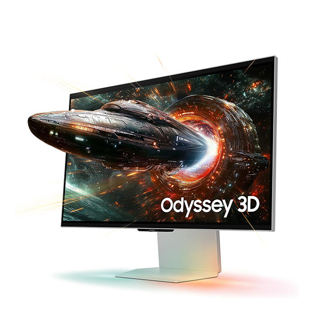 Samsung Odyssey 3D G90XF IPS HDR Gaming Monitor 27" 4K 3840x2160 165Hz with 1ms GTG Response Time Silver view 2