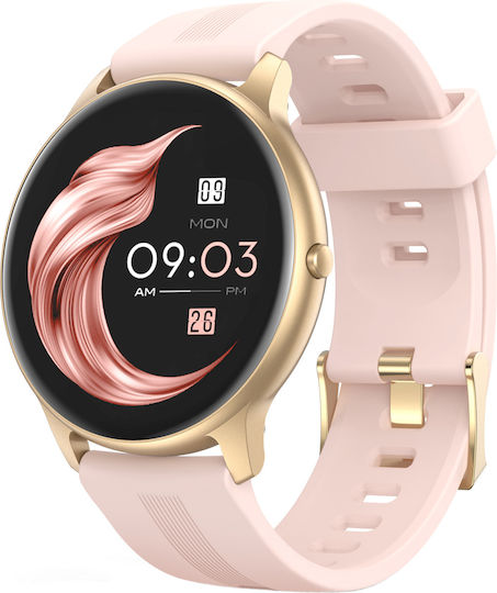 Smartwatch Idealstore Xtreme11 Weather Forecast Call Reception Vibration Notifications Health Monitoring Functions 8 Sports Modes Bluetooth Curved Screen Waterproof Ip68 Compatible Ios Android Pink Color