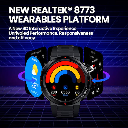 Zeblaze Ares 3 Plus Smartwatch with Heart Rate Monitor (Black) vue 4