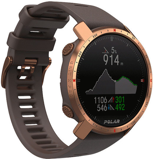 Polar Grit X Pro Waterproof Smartwatch with Heart Rate Monitor (Copper) view 2