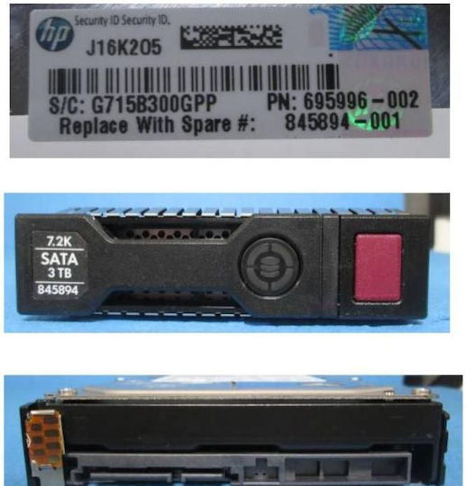 HP 3TB HDD Hard Drive 3.5" SATA III 7200rpm For Server 845894-001 view 2