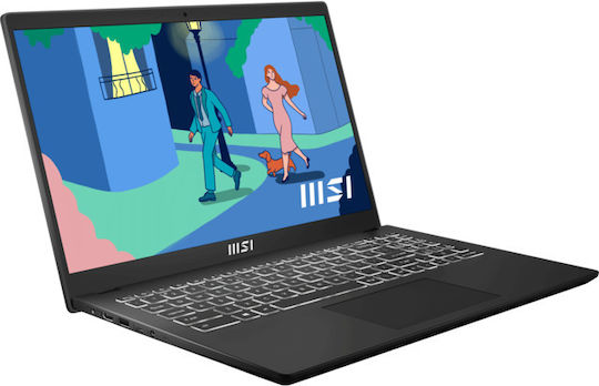 MSI Modern 15 B12MO 15.6" IPS FHD (i7-1255U/16GB/512GB SSD/No OS) Classic Black (UK Keyboard) view 2