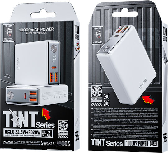 WK Wp-27 Power Bank 10000mAh 20W Power Delivery White view 2