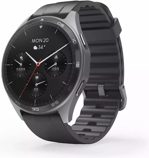 HAMA 7010 46mm Waterproof Smartwatch with Heart Rate Monitor (Black) view 2