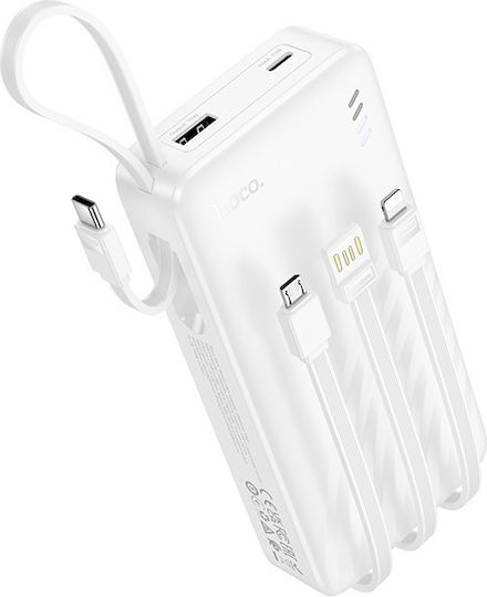 Hoco J146A Power Bank 10000mAh with USB-A Port and USB-C Port White