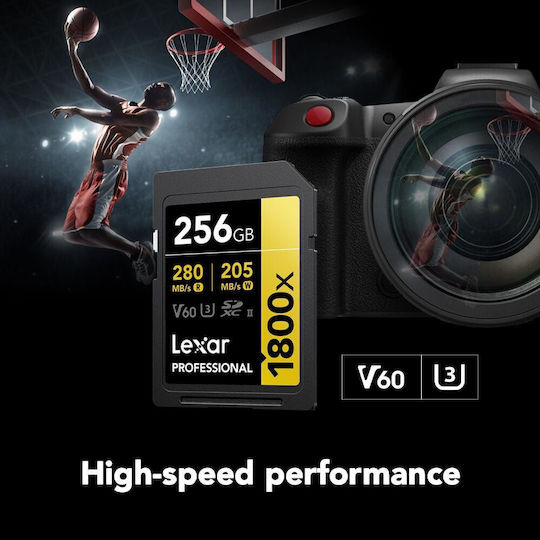 Lexar Professional 1800x SDXC 256GB Class 10 U3 V60 UHS-II vista 3