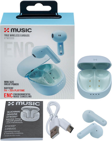 XTW300B In-ear Bluetooth Handsfree Headset with Charging Case Blue – vizualizare 9