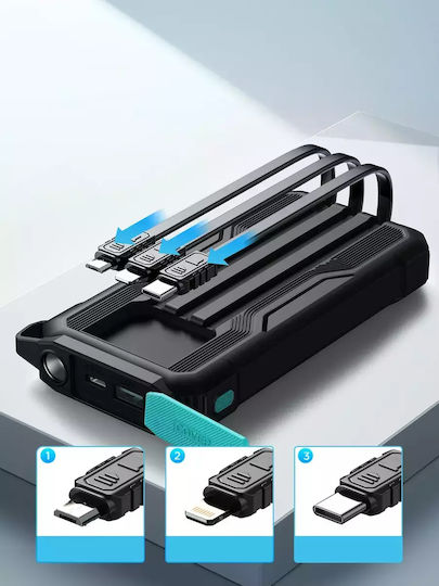 Joyroom JR-L016 Power Bank 10000mAh with USB-A Port and USB-C Port Black vista 2