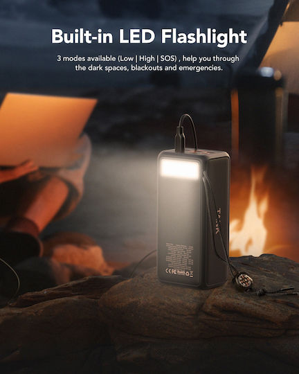 Veger Tank Boost Power Bank 56000mAh 100W with 3 USB-A Ports and 2 USB-C Ports Power Delivery Black view 2