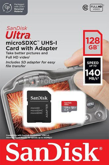 Sandisk Ultra microSDXC 128GB U1 A1 UHS-I 140MB/s with Adapter view 4