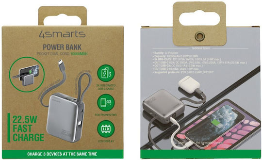 4Smarts Power Bank 10000mAh 22.5W Power Delivery / Quick Charge 3.0 Gray view 4